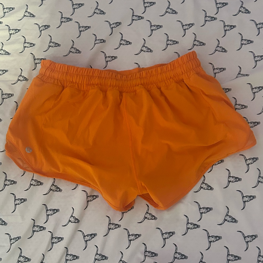 Bright Orange Lululemon Hotty Hot shorts